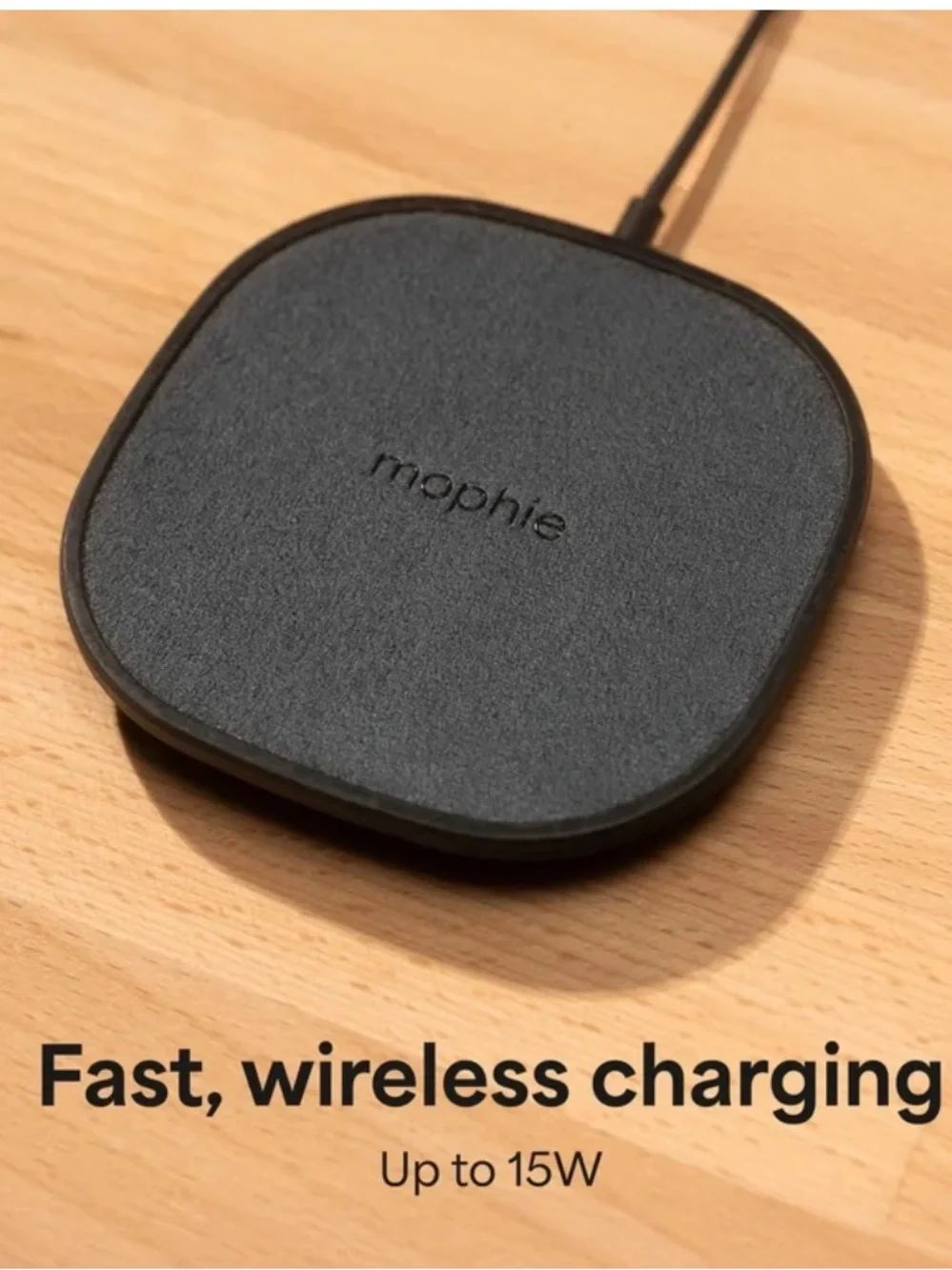 mophie Black Wireless Charging Pad 15W